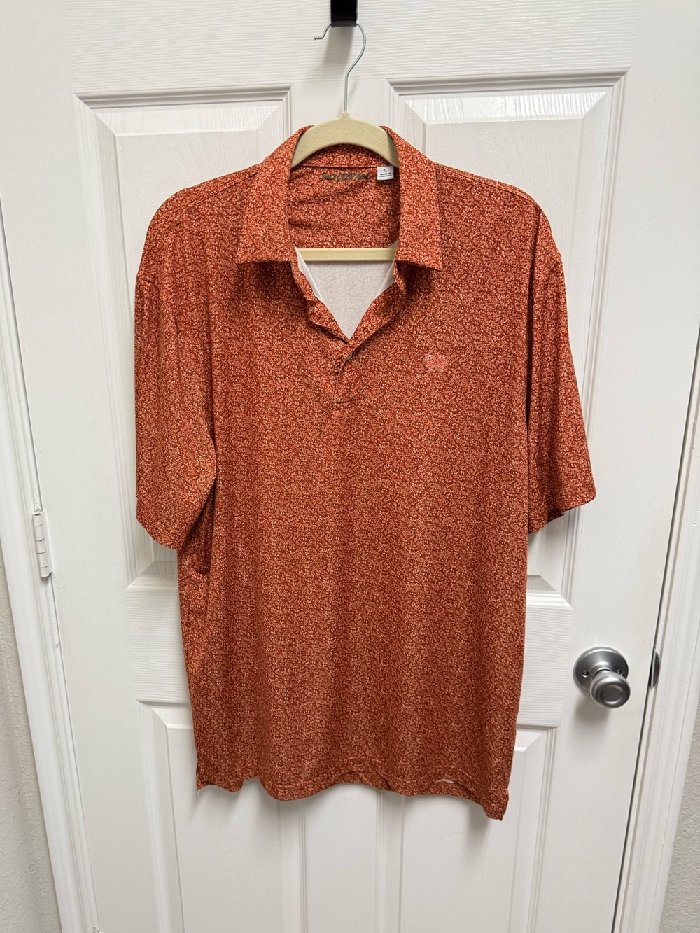 Take Dead Aim Burnt Orange Spotted Polo